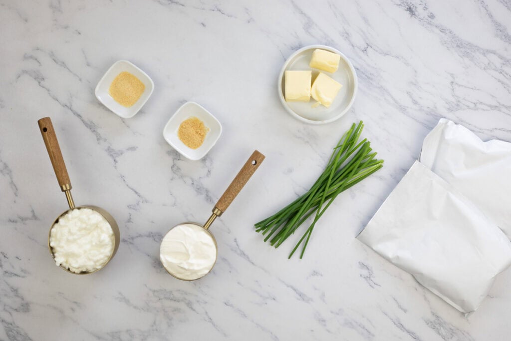 Ingredients to make Grandma's Mashed Potato Casserole.