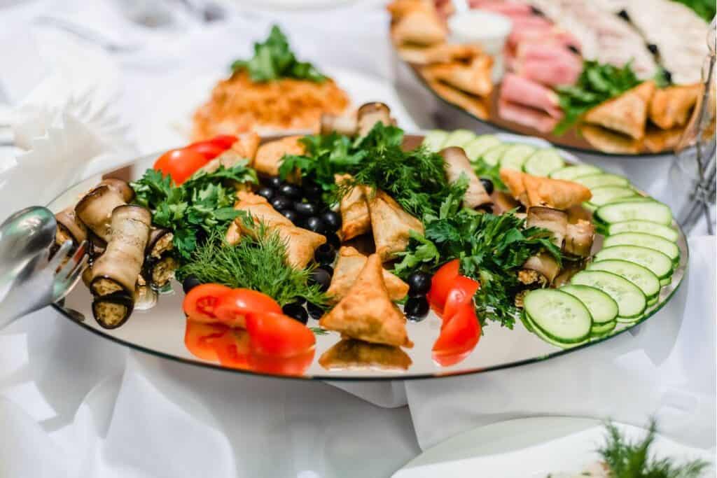 Fresh green salad with dill.