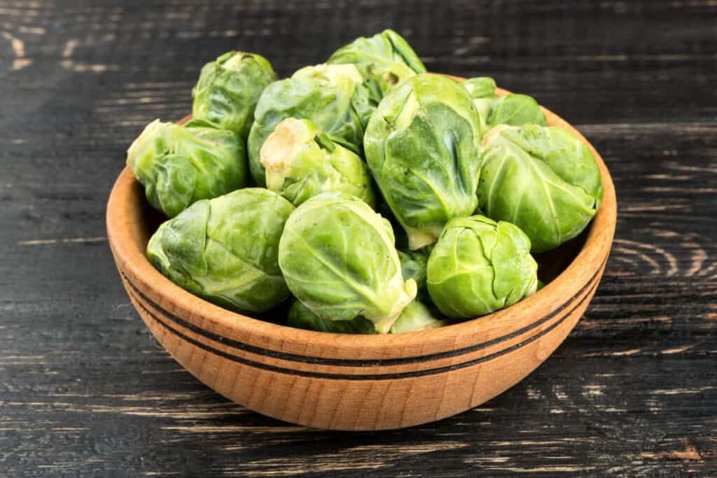 Brussels sprouts in a bowl.