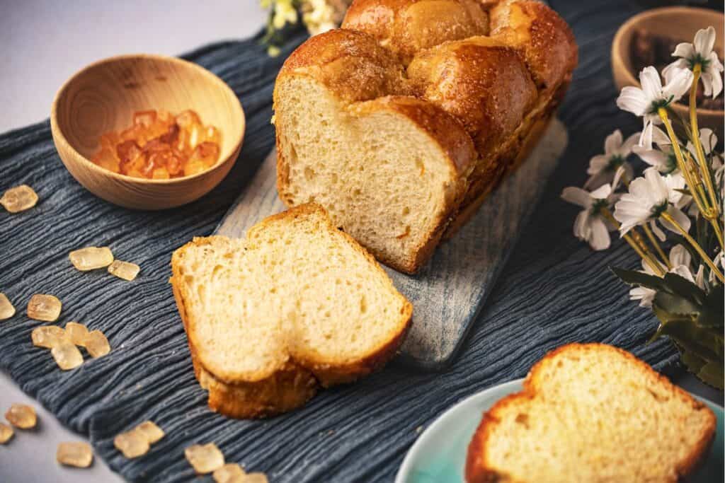 Sweet brioche bread.