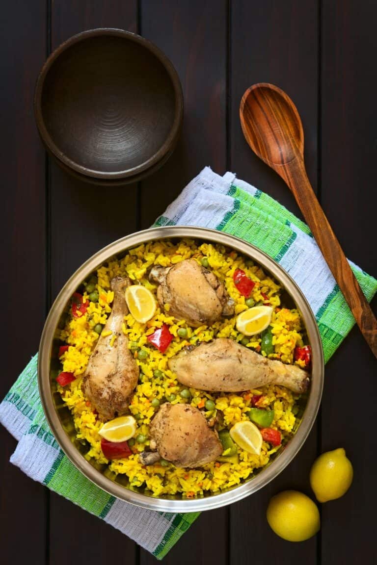 Chicken paella.