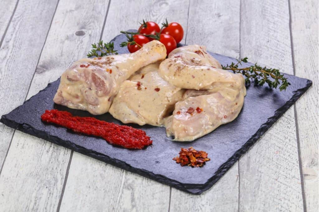 Raw chicken ready for marinate.