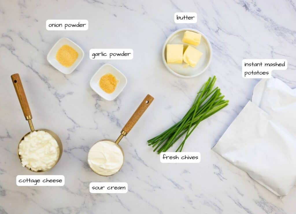 Ingredients for Grandma's Mashed Potato Casserole.