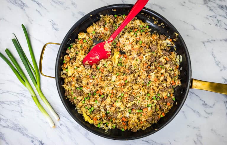 Easy & Tasty Ground Beef Fried Rice - Dinner by Six