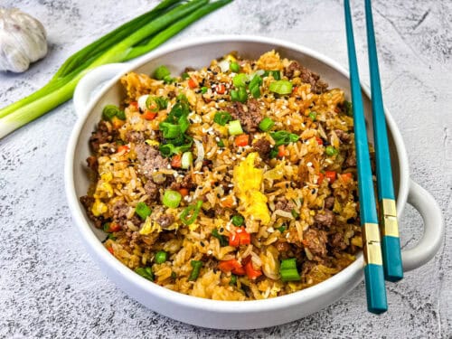 Easy & Tasty Ground Beef Fried Rice - Dinner by Six