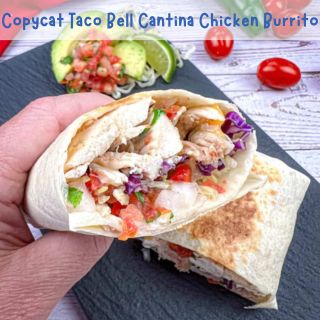 Square image of Copycat Taco Bell Cantina Chicken Burrito.