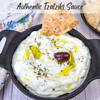 Authentic Tzatziki Sauce on a bowl.