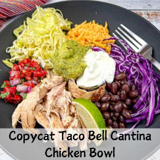 Square image of Copycat Taco Bell Cantina Chicken Bowl.