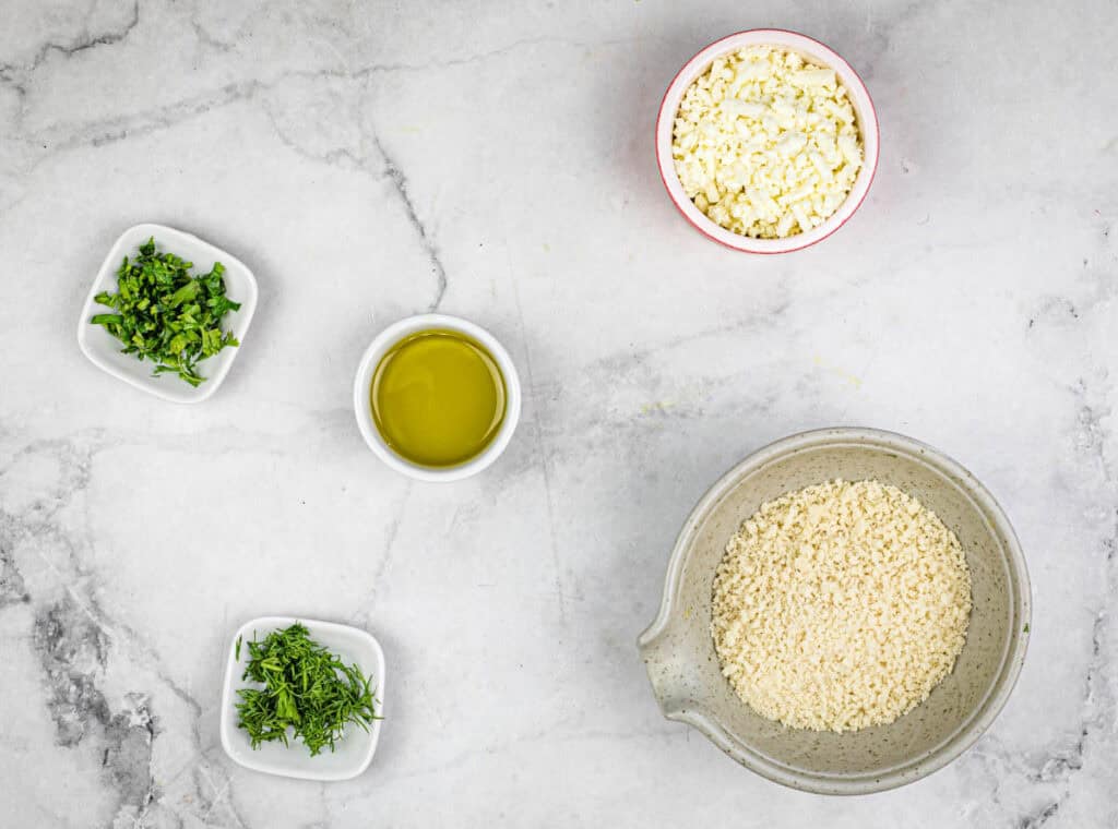 Crumb topping ingredients.