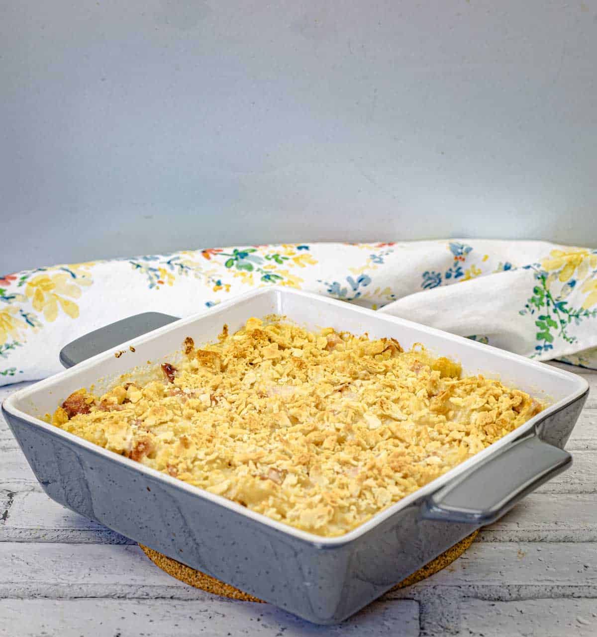 A tray of Old Fashioned Mac & Cheese.