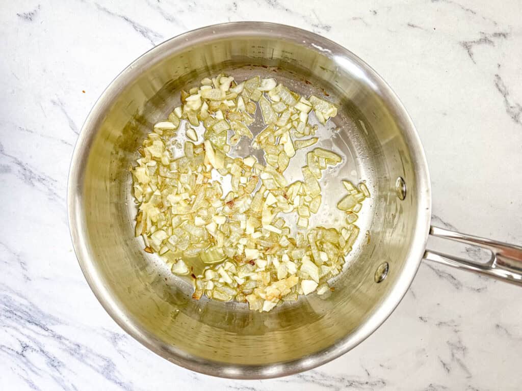 Sauté onion and garlic until softened.