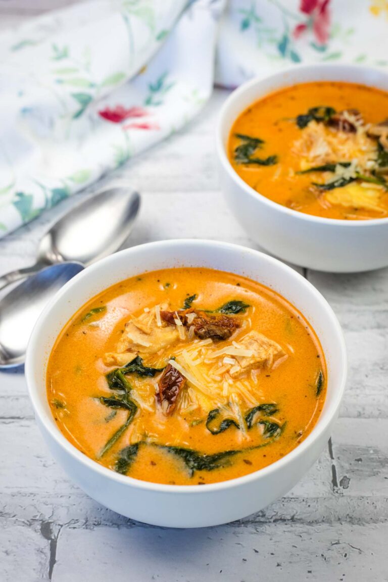 Two bowls of Marry Me Chicken Soup.