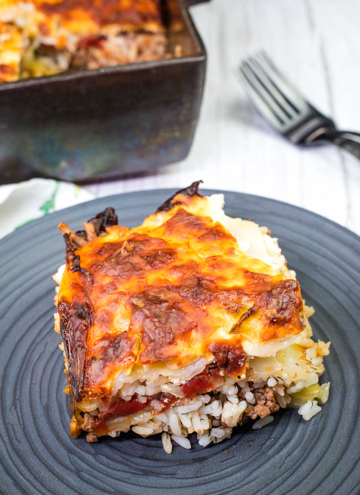 A plate of Cabbage Roll Casserole.