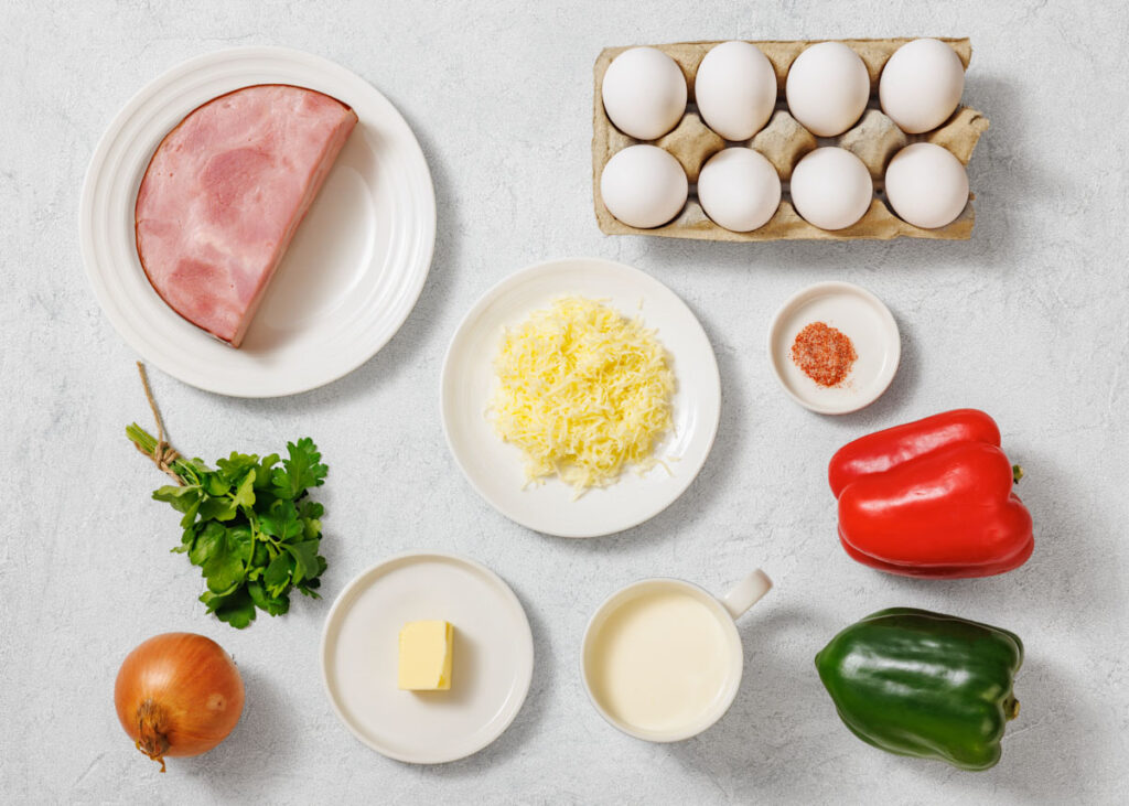 Photo of ingredients for Baked Western Omelet.