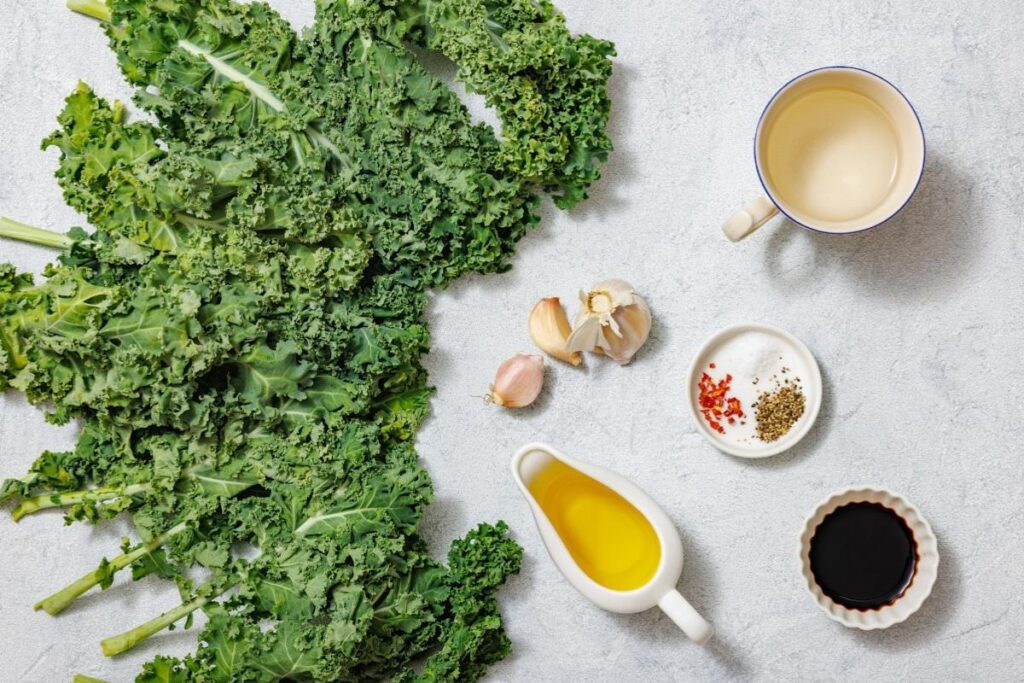 Ingredients for Simple Sautéed Kale.