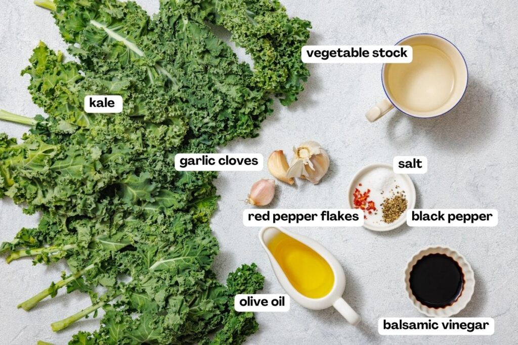 Ingredients for Simple Sautéed Kale.