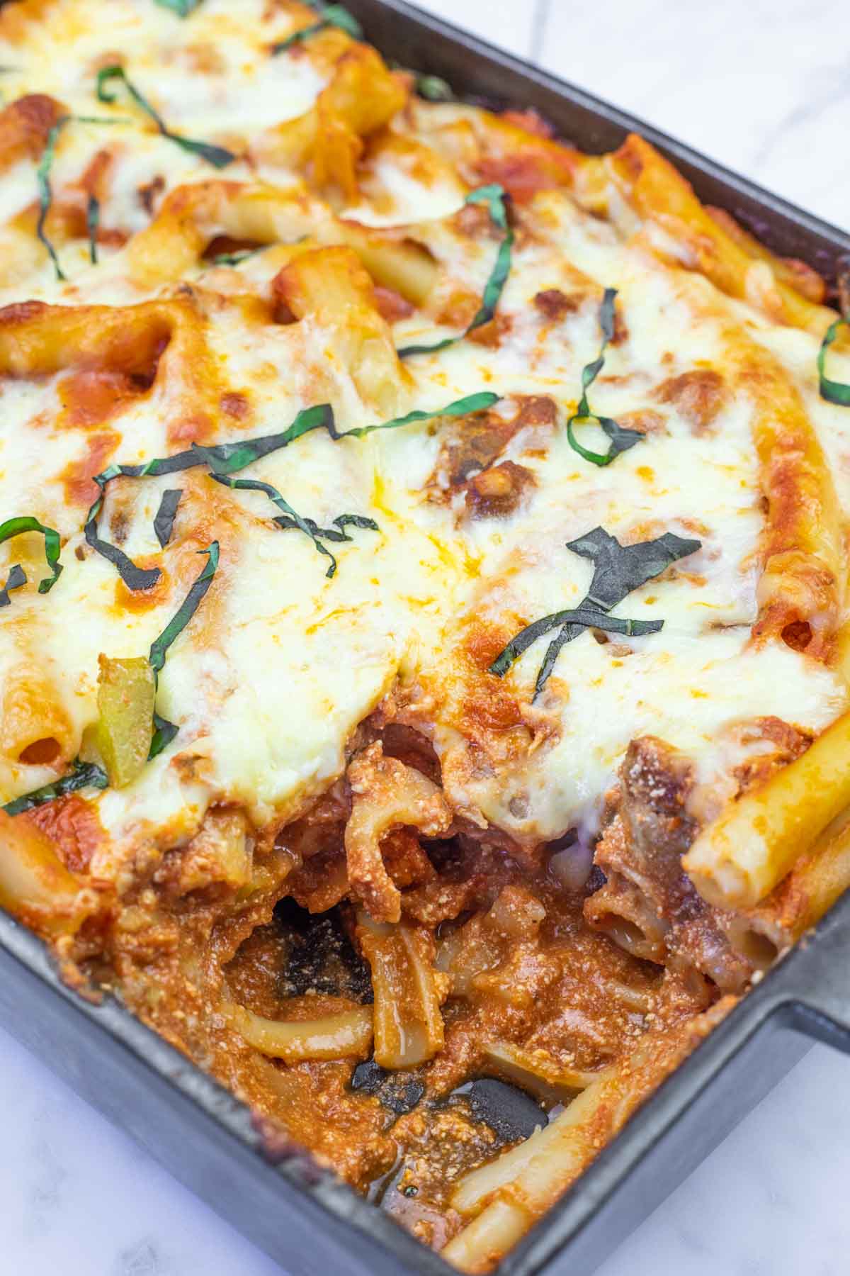 Photo of a Classic Baked Ziti.